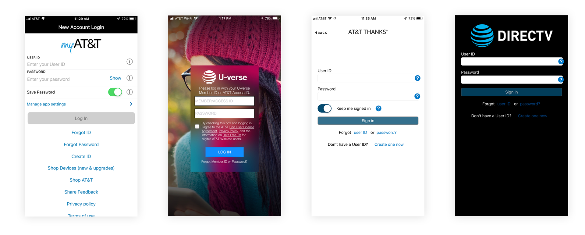 Fragmented authentication experiences before the redesign