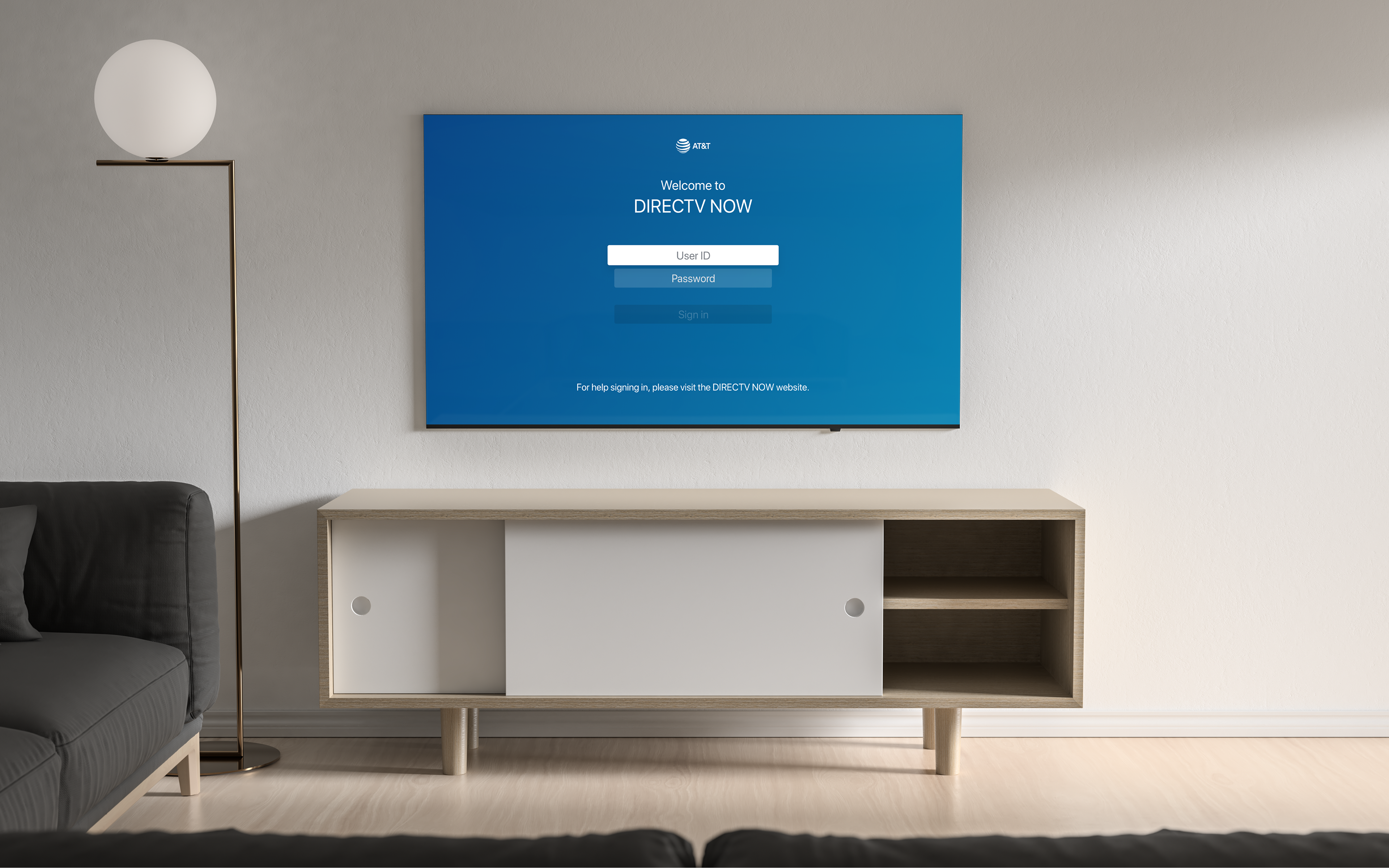 Television sign-in screen
