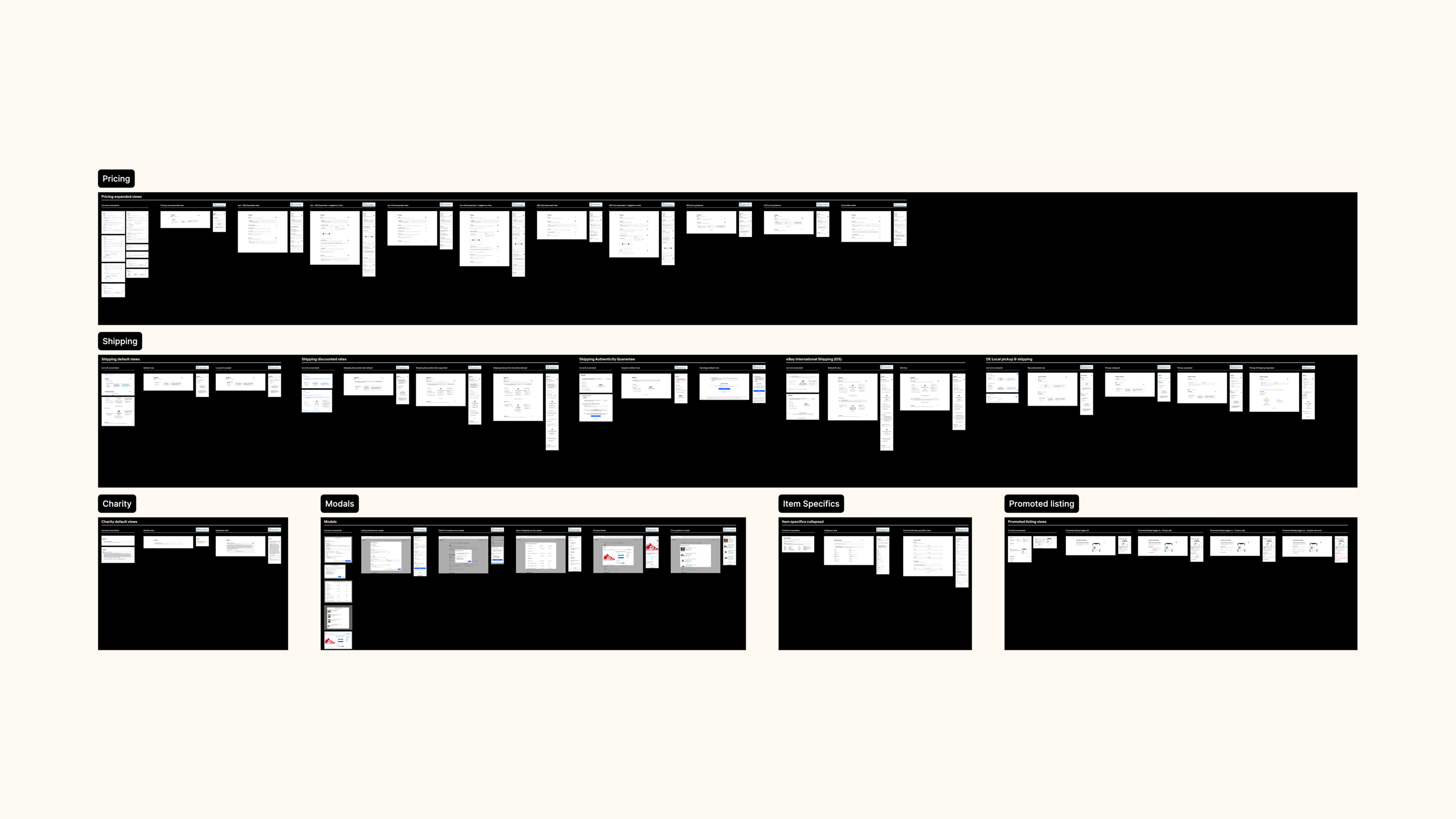 Variations grid — Figma overview showing breadth of work
