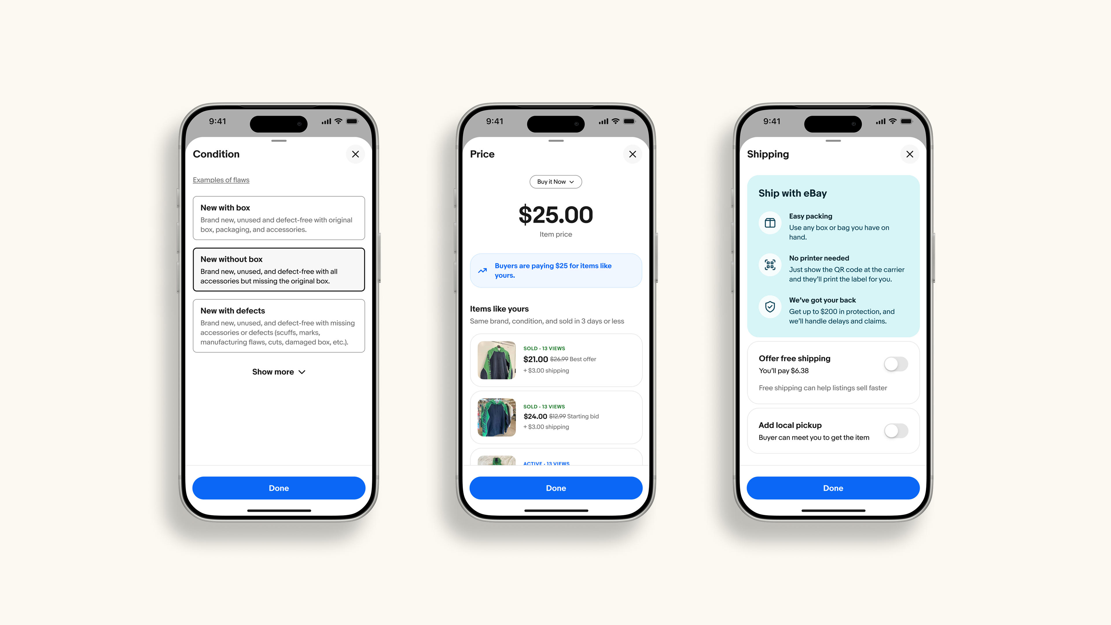 Feature reduction simplifying the listing journey