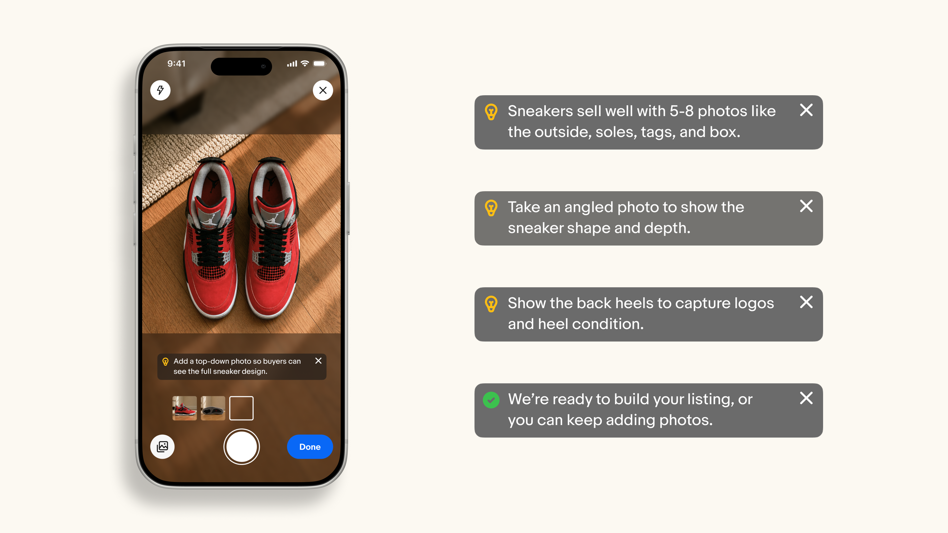 AI guidance / prompt validation screen