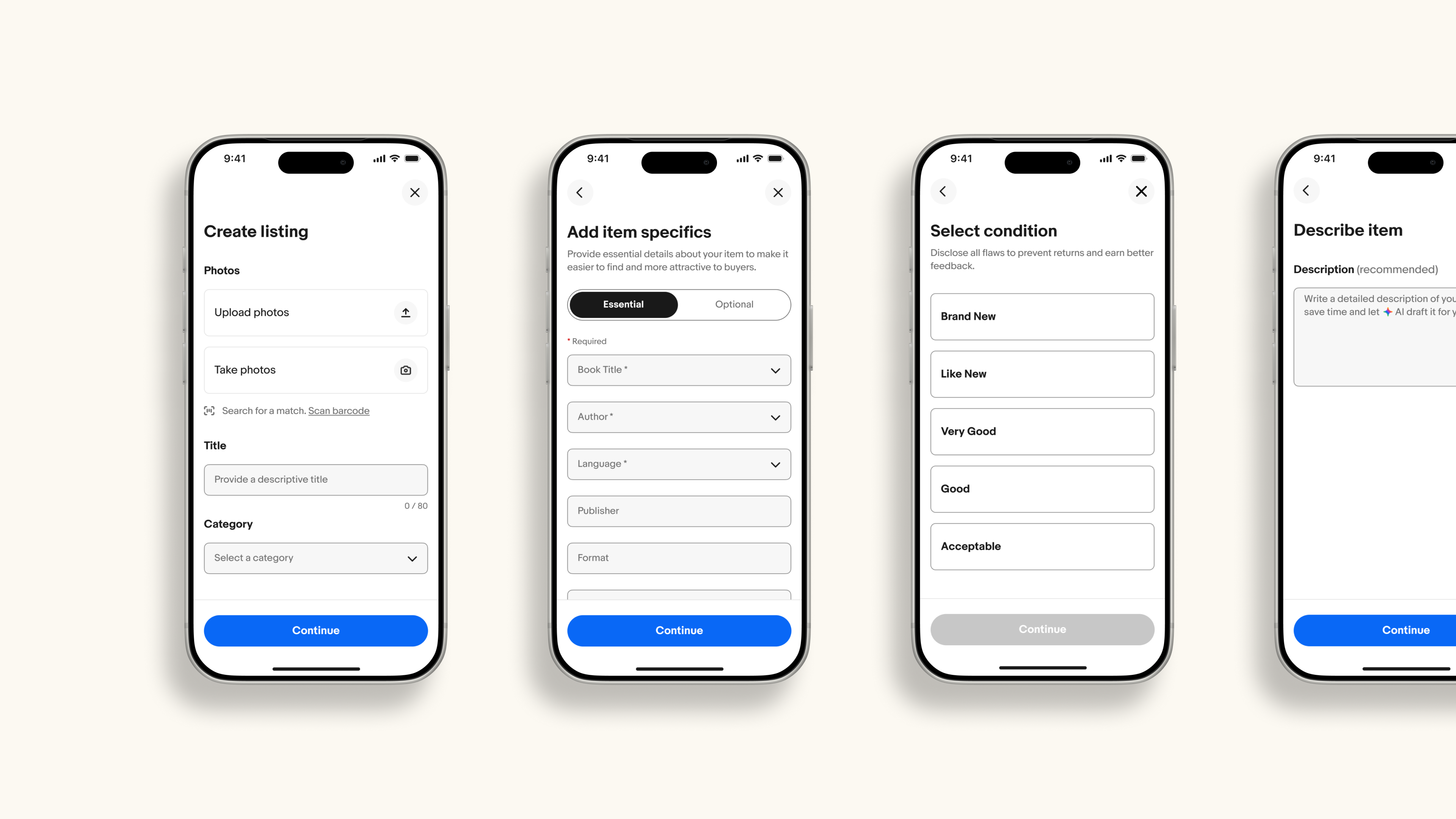 Guided wizard listing flow overview